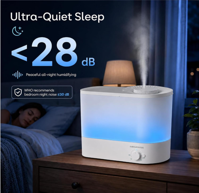 MEGAWISE 6L Humidifier, Quiet Cool Mist with Auto Shut-Off