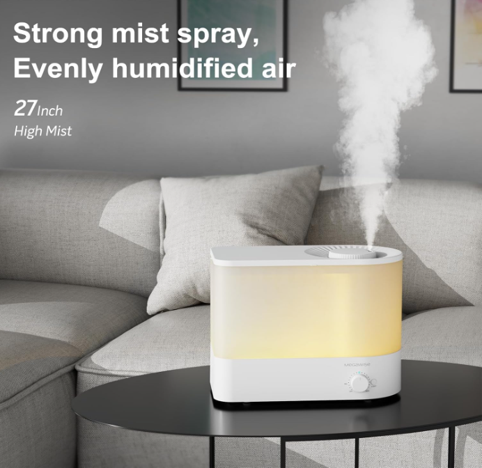 MEGAWISE 6L Humidifier, Ultrasonic Cool Mist Humidifier with Top Fill Design