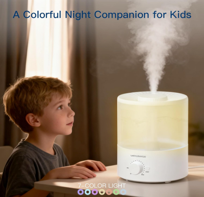 H1-XIT 2 Pack of 2L Cool Mist Humidifier, Top Refill, Nano Fine Mist Out Put, No Leakage for baby, bedroom, living room