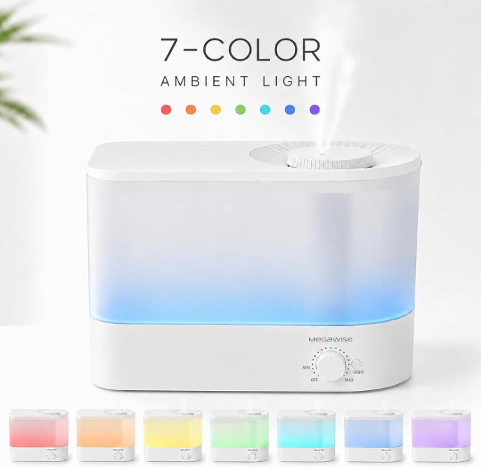 MEGAWISE 6L Humidifier, Quiet Cool Mist with Auto Shut-Off