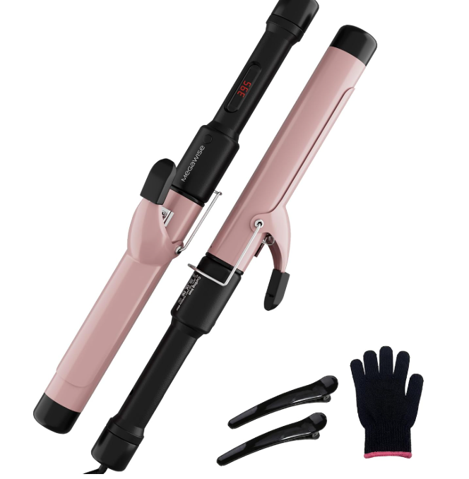 MEGAWISE PRO Ceramic Curling Iron, Hair Curler Professional Curling Wand