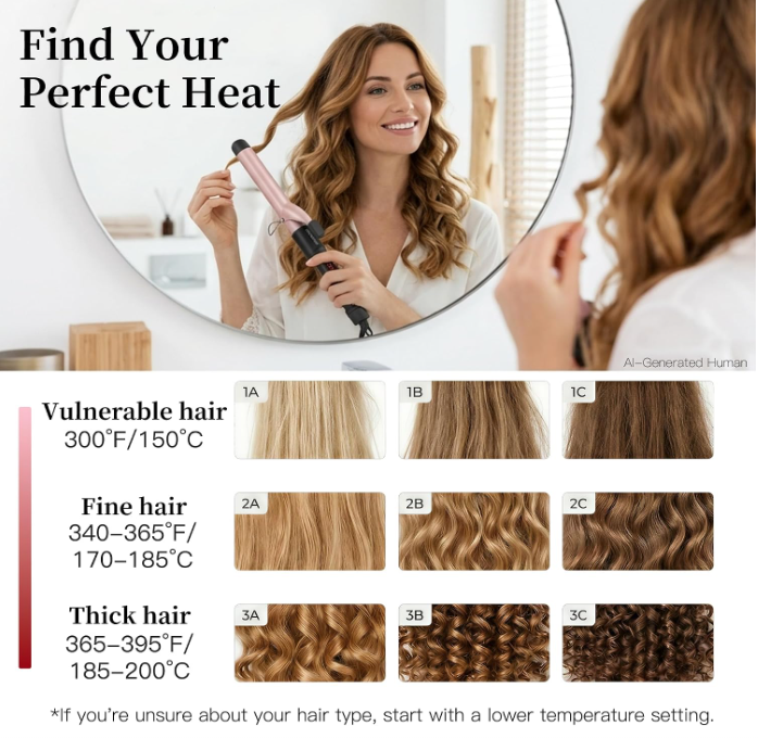 MEGAWISE PRO Ceramic Curling Iron, Hair Curler Professional Curling Wand