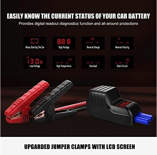 MEGAWISE 2500A 12V Jump Starter for 8.0L Gas/6.5L Diesel Engines