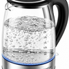 MEGAWISE 1.8 L Glass Electric Kettle, 1000W, Auto Shut-Off, Black