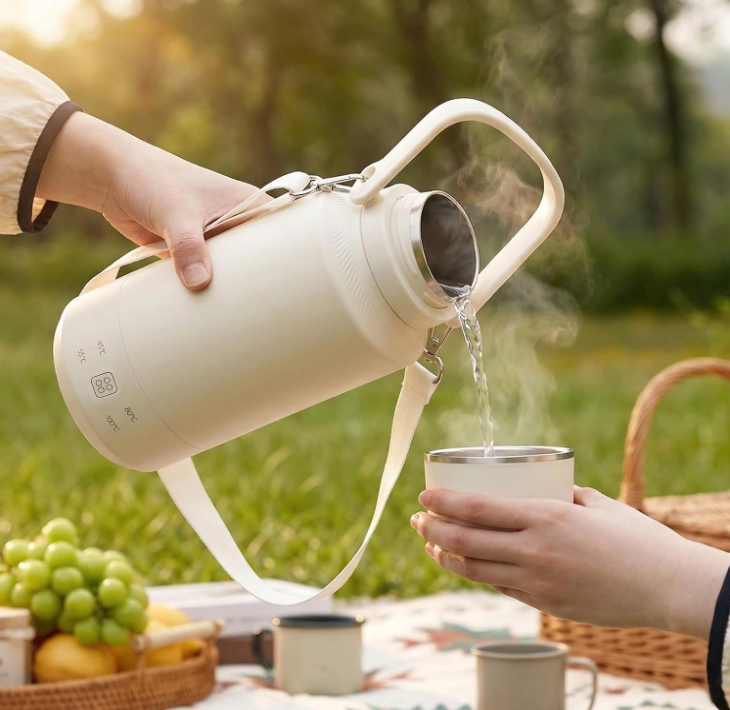 MEGAWISE 1L Portable Electric Heating Kettle with Boil Dry Protection