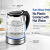 MEGAWISE 1.8 L Glass Electric Kettle, 1000W, Auto Shut-Off, Black