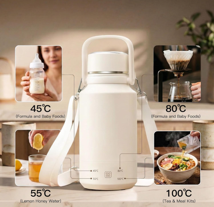 MEGAWISE 1L Portable Electric Heating Kettle with Boil Dry Protection