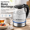MEGAWISE 1.8 L Glass Electric Kettle, 1000W, Auto Shut-Off, Black