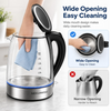 MEGAWISE 1.8 L Glass Electric Kettle, 1000W, Auto Shut-Off, Black