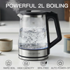 MEGAWISE Electric Glass Kettle 2L, LED Light, Auto Shut-Off