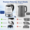 MEGAWISE 1.8 L Glass Electric Kettle, 1000W, Auto Shut-Off, Black