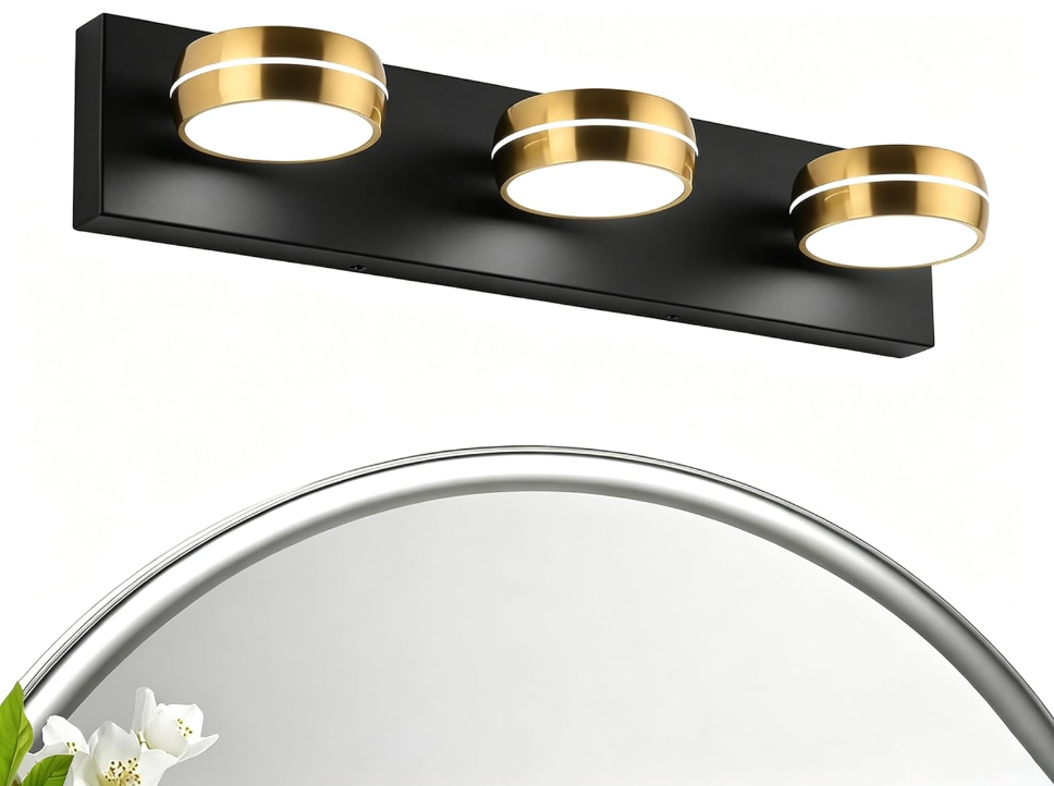 MEGAWISE 18W 5500K dimmable LED Bathroom Vanity Light Fixture, Chrome Round