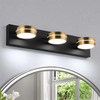 MEGAWISE 18W 5500K dimmable LED Bathroom Vanity Light Fixture, Chrome Round