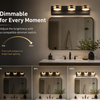 MEGAWISE 18W 5500K dimmable LED Bathroom Vanity Light Fixture, Chrome Round