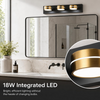 MEGAWISE 18W 5500K dimmable LED Bathroom Vanity Light Fixture, Chrome Round