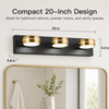 MEGAWISE 18W 5500K dimmable LED Bathroom Vanity Light Fixture, Chrome Round