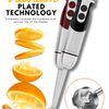 MEGAWISE Pro 5-in-1 Immersion Hand Blender, 400W Powerful Motor, 12 Speed Settings, 500ml Chopper, 600ml Beaker, Whisk & Milk Frother, Titanium-Reinforced Blades for Superior Blending