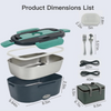 MEGAWISE Portable Electric Lunch Box, 1.5L Heated Food Warmer