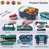 MEGAWISE Portable Electric Lunch Box, 1.5L Heated Food Warmer