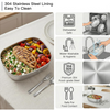 MEGAWISE Portable Electric Lunch Box, 1.5L Heated Food Warmer