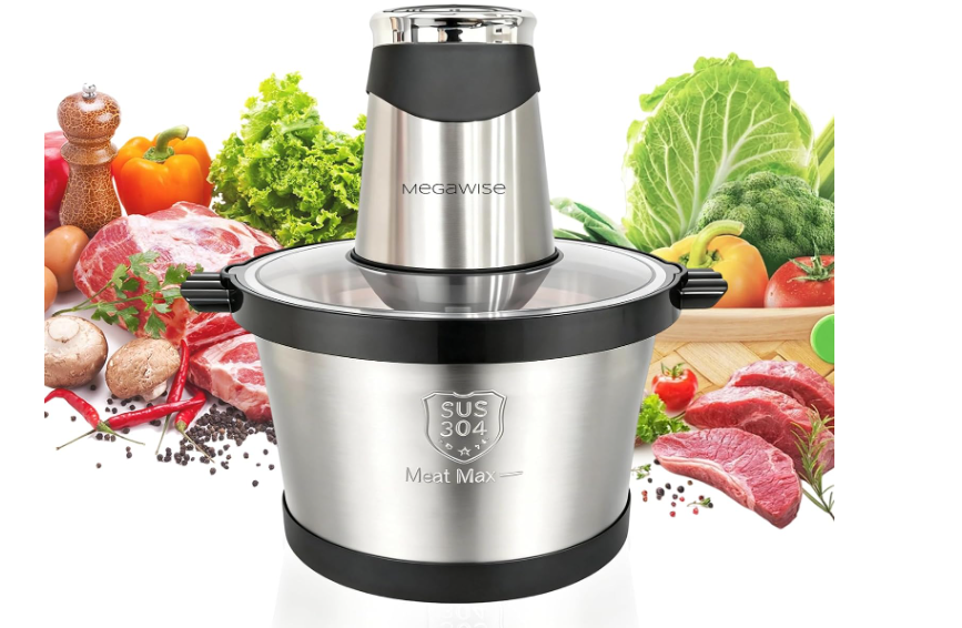 MEGAWISE 500W Meat Grinder Food Chopper, 5L Stainless Steel for Kitchen