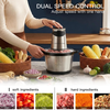 MEGAWISE Electric Food Processor, 1000W Meat Grinder & Vegetable Chopper with 6L 304# Stainless Steel Bowl, Dual-Speed Food Chopper for Meat, Vegetables, Fruits, Nuts, and Baby Food