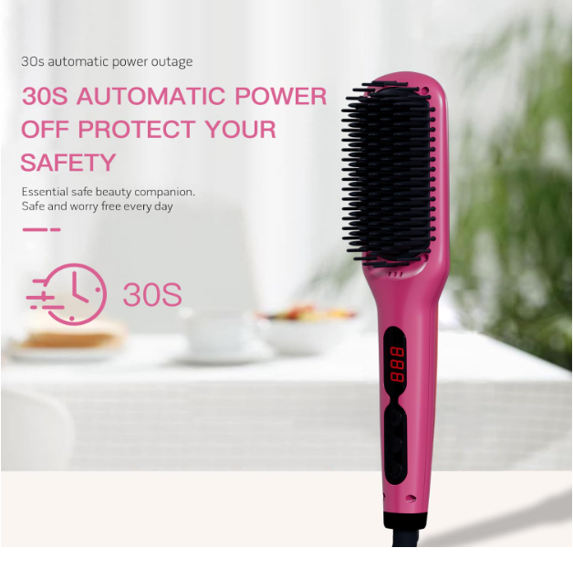 MEGAWISE Ceramic Ionic Hair Straightener Brush,MCH Fast Heating, Anti-Scald