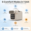 MEGAWISE Portable Air Conditioner and Heater, 420W 110V Compact AC Unit with Remote Control, 1400W Cooling Capacity, 800W Heating, Dehumidifier, Fan, Sleep Timer, Champagne