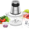 MEGAWISE Food processor with 500W powerful copper-core motor, Electric Food Chopper with Meat Grinder & Vegetable Chopper, 2 Bowls (0.6L & 3L Glass Bowls),Double-layer blades for Fruits/Meat/Nuts