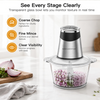 MEGAWISE Food processor with 500W powerful copper-core motor, Electric Food Chopper with Meat Grinder & Vegetable Chopper, 2 Bowls (0.6L & 3L Glass Bowls),Double-layer blades for Fruits/Meat/Nuts