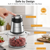 MEGAWISE Food processor with 500W powerful copper-core motor, Electric Food Chopper with Meat Grinder & Vegetable Chopper, 2 Bowls (0.6L & 3L Glass Bowls),Double-layer blades for Fruits/Meat/Nuts