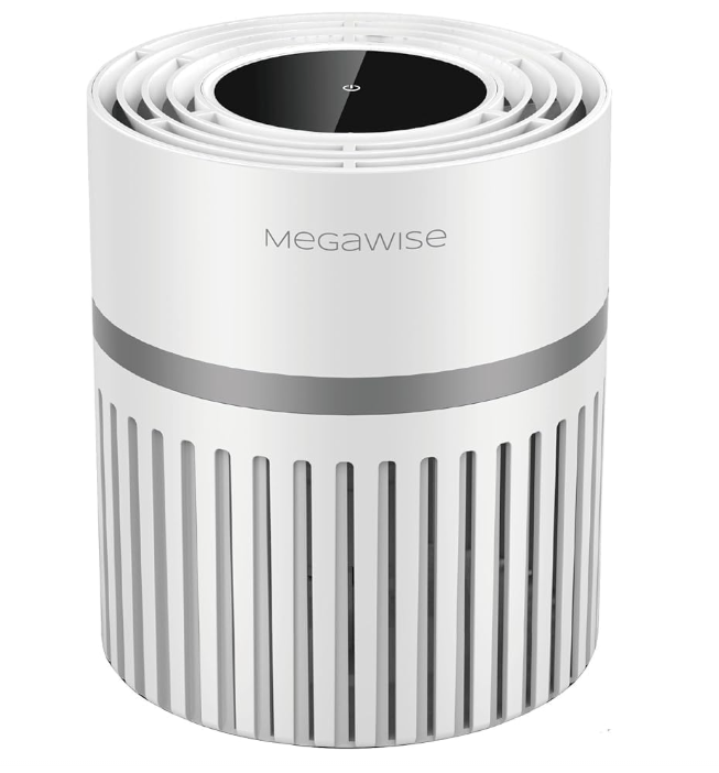 MEGAWISE Air Purifier, 215 Sq Ft Coverage, True HEPA Filter, Air Monitor