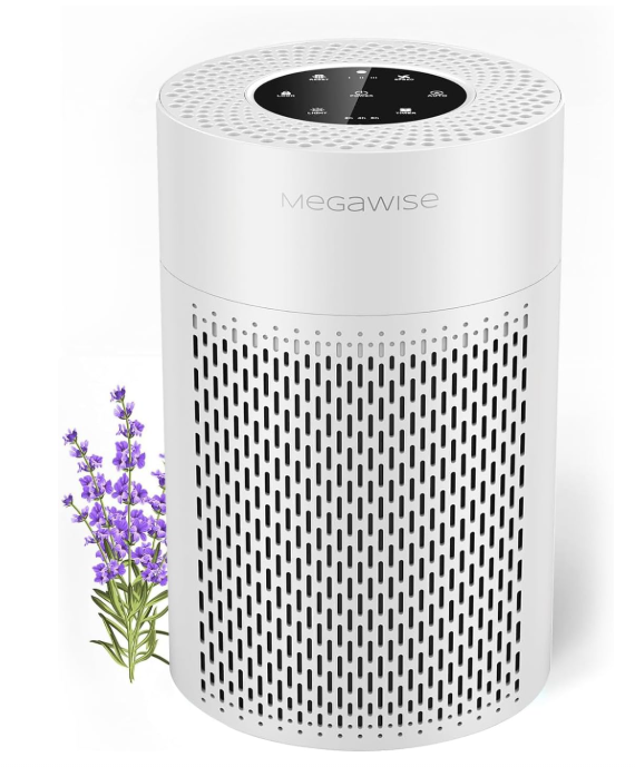 MEGAWISE Air Purifier for Home and Pets Hair, Smokers in Bedroom, Large Room, Smart Air Quality Sensor, Filters VOCs, Odors, Dust, Ozone Free