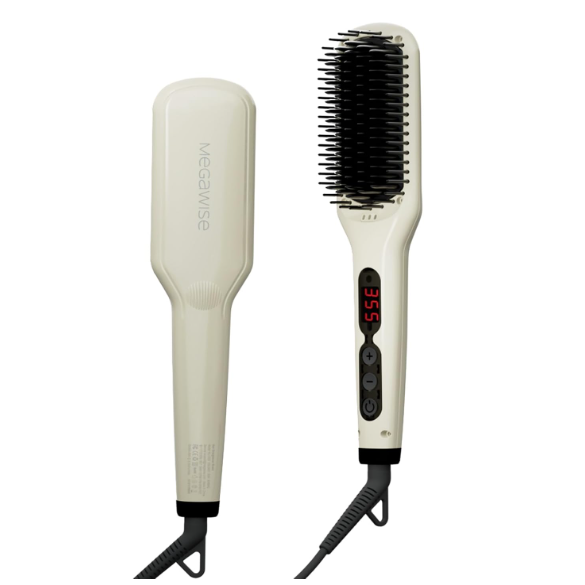 MEGAWISE Hair Straightener Brush Series (Pearl White)