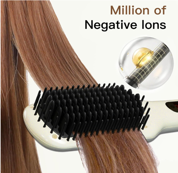 MEGAWISE Hair Straightener Brush Series (Pearl White)