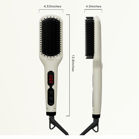 MEGAWISE Hair Straightener Brush Series (Pearl White)