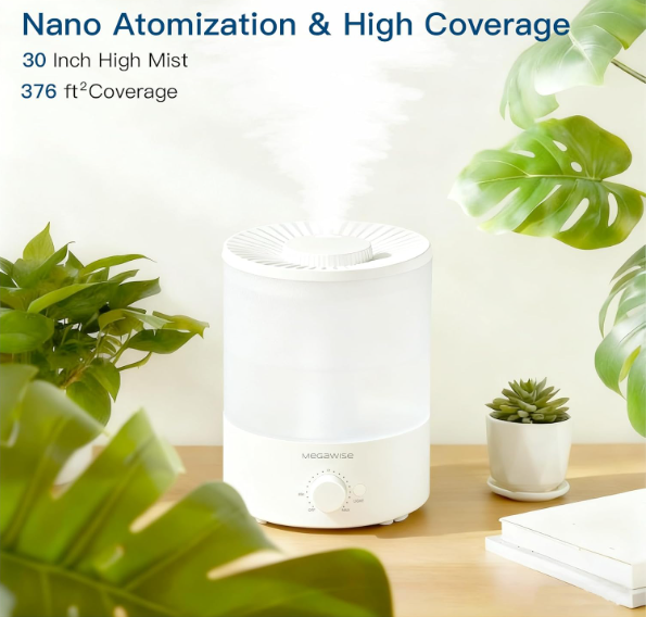 MEGAWISE 3.5L Cool Mist Humidifier, Quiet Ultrasonic Humidifier