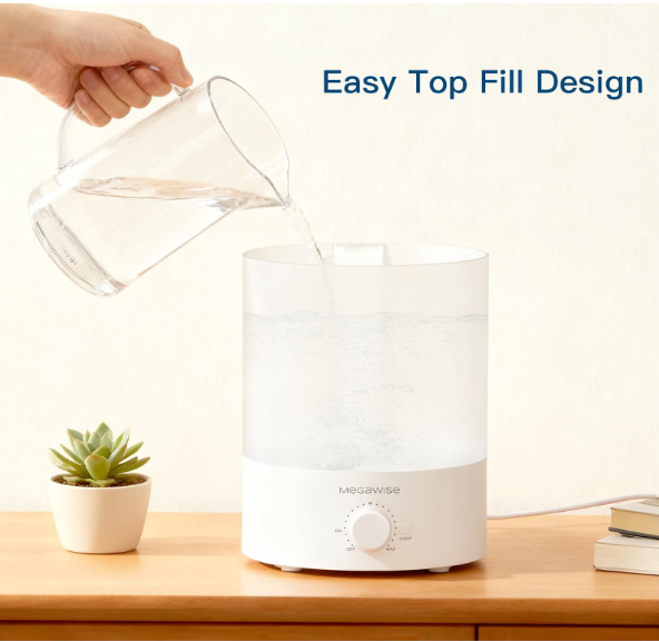 MEGAWISE 3.5L Cool Mist Humidifier, Quiet Ultrasonic Humidifier