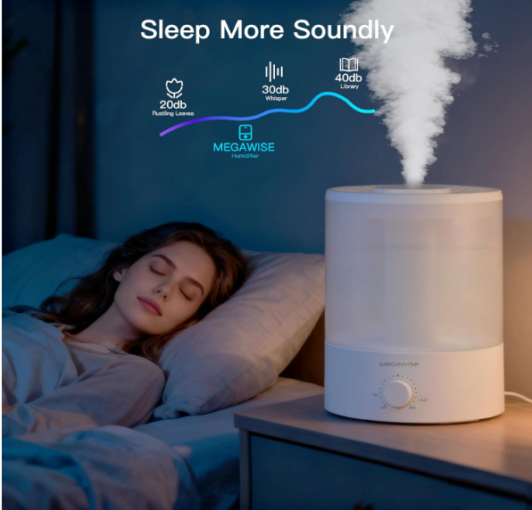 MEGAWISE 3.5L Cool Mist Humidifier, Quiet Ultrasonic Humidifier