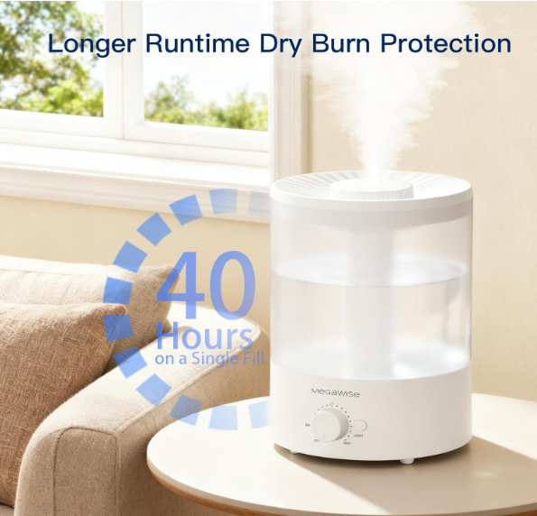 MEGAWISE 3.5L Cool Mist Humidifier, Quiet Ultrasonic Humidifier