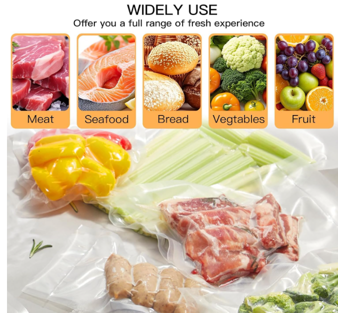 MEGAWISE Vacuum Sealer Bags 100 Count, 50pcs 6x10 & 50pcs 8x12 Bags