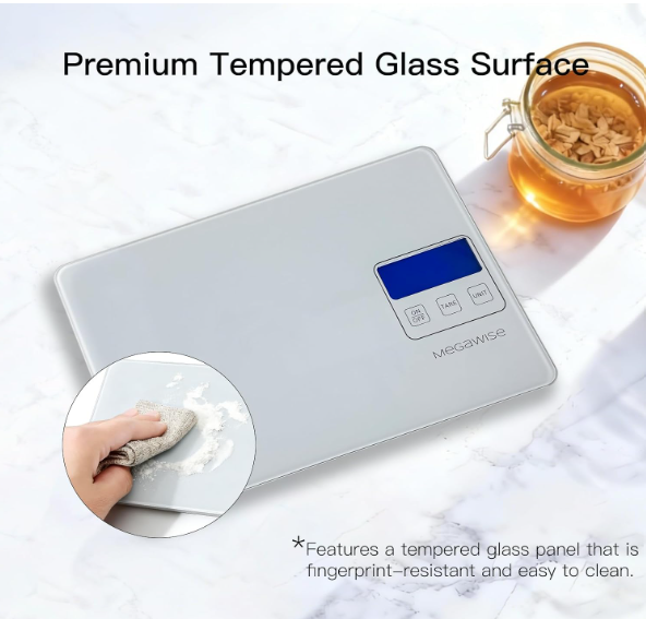 MEGAWISE Digital Kitchen Scale, 33lbs Food Scale with Precise Measurement