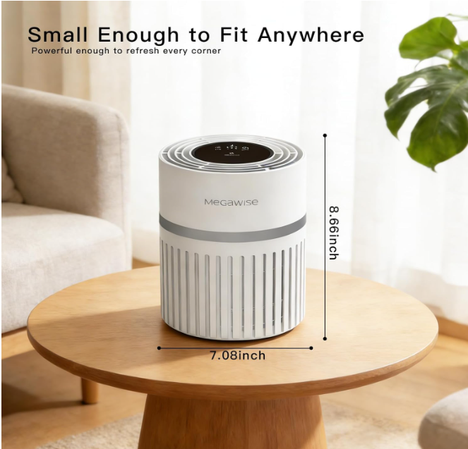 MEGAWISE HEPA Air Purifier 2 Pack,Quiet Compact Air Cleaner for Home&Office