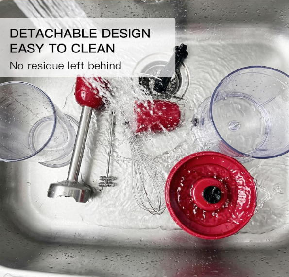 MEGAWISE Hand Blender, 5-in-1 Variable Speed for Soups, Smoothies & Baking
