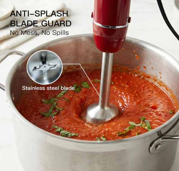 MEGAWISE Hand Blender, 5-in-1 Variable Speed for Soups, Smoothies & Baking
