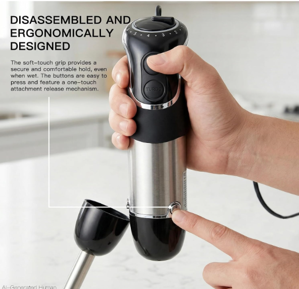 MEGAWISE 1000W Immersion Hand Blender, 5-in-1 Stick Blender Set