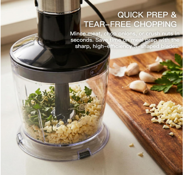 MEGAWISE 1000W Immersion Hand Blender, 5-in-1 Stick Blender Set