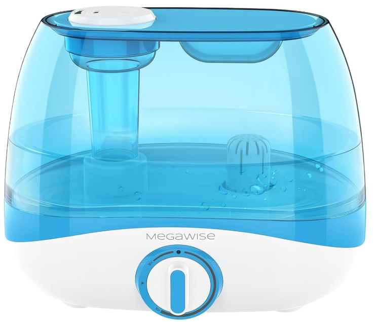 MEGAWISE Cool Mist Humidifier,Whisper Quiet 28dB, Adjustable Mist