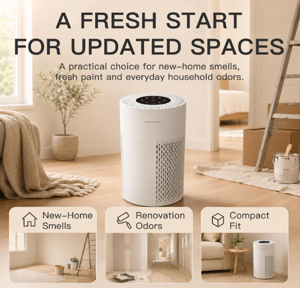 MEGAWISE Air Purifier for Home, True HEPA Filter, Auto Mode, 216 Sq Ft