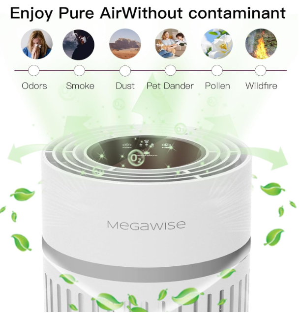 MEGAWISE HEPA Air Purifier, Compact Air Cleaner with Multi-Layer Filter